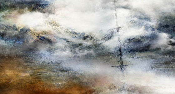 Toile paysage abstrait  semi realiste - Art abstraction paysagere peintre moderne