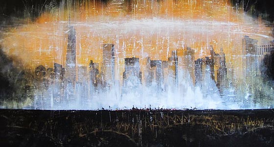 srie art abstrait contemporain skyline urbain